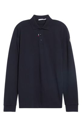 Moncler Moncler Long Sleeve Cotton Piqué Polo
