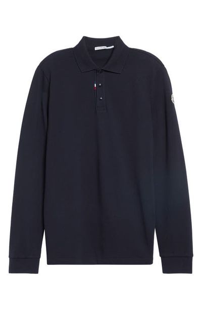 Moncler Moncler Long Sleeve Cotton Piqué Polo