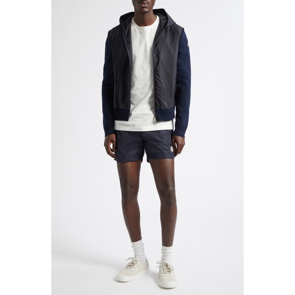 Moncler Moncler Mixed Media Hooded Cardigan