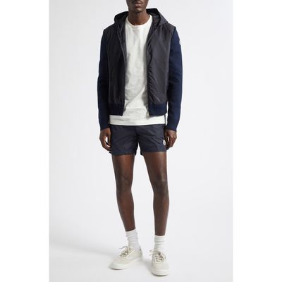 Moncler Moncler Mixed Media Hooded Cardigan