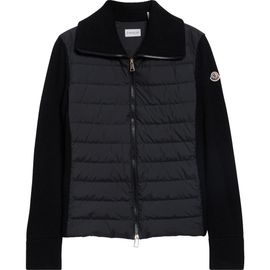 Moncler Moncler Mixed Media Quilted Zip Puffer Cardigan