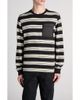 Moncler Moncler Mixed Media Stripe Long Sleeve Knit Top - 1