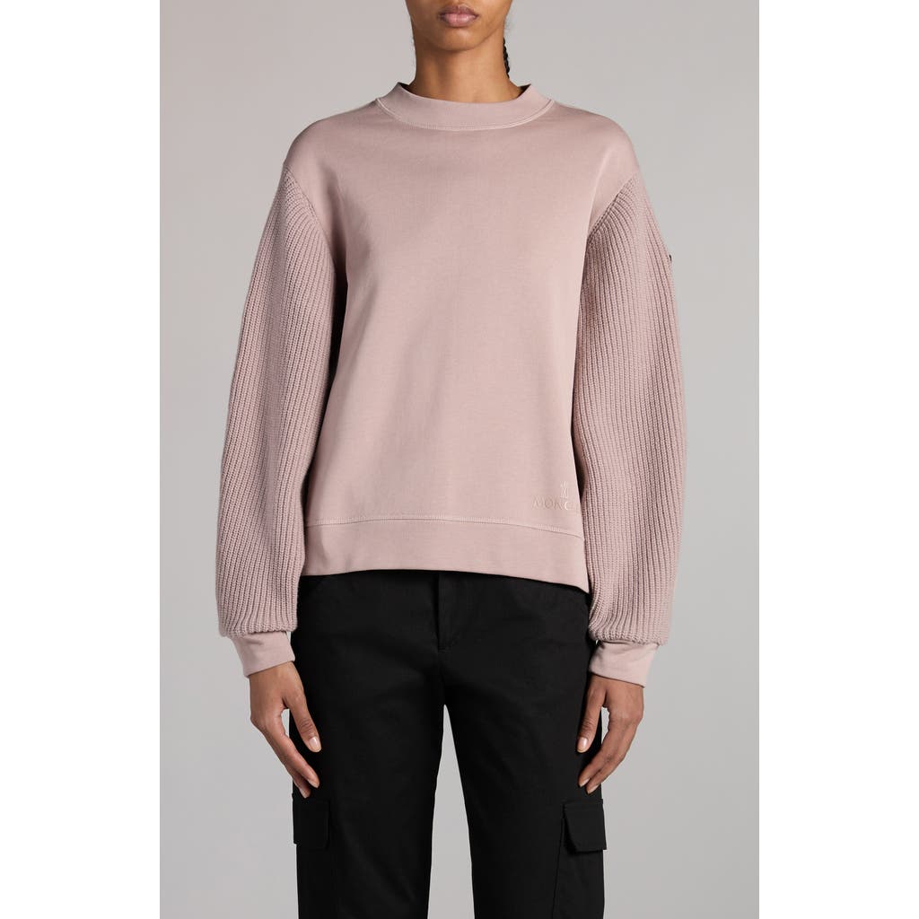 Moncler Moncler Mixed Media Virgin Wool & Cotton Sweatshirt