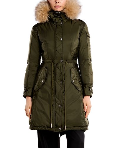Moncler Moncler Moustique Hooded Shearling Trim Long Down Parka