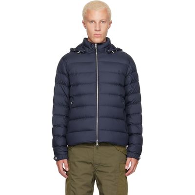 Moncler Moncler Navy Arneb Hooded Short Down Jacket