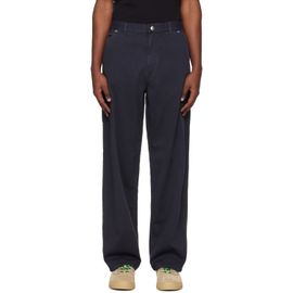 Moncler Moncler Navy Cotton Blend Gabardine Cargo Pants