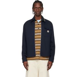 Moncler Moncler Navy Cotton Blend Gabardine Shirt Jacket