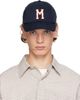 Moncler Moncler Navy Cotton Gabardine Baseball Cap - 1