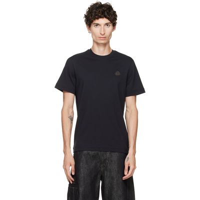 Moncler Moncler Navy Double Leather Logo T-shirt