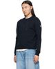 Moncler Moncler Navy Monogram Cotton Blend Sweater - 4
