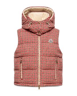 Moncler Moncler Niverolle Wool Blend Houndstooth Down Vest