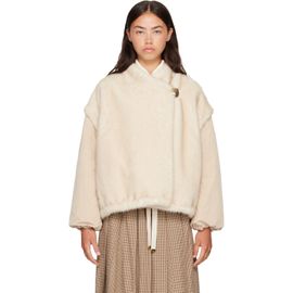 Moncler Moncler Off-White Chardonneret Faux-Fur Jacket