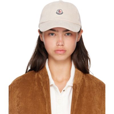 Moncler Moncler Off-White Corduroy Baseball Cap