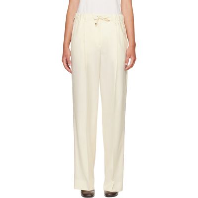 Moncler Moncler Off-White Gabardine Tailored Trousers
