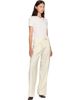 Moncler Moncler Off-White Gabardine Tailored Trousers - 4