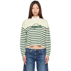 Moncler Moncler Off-White Striped Wool Sweater