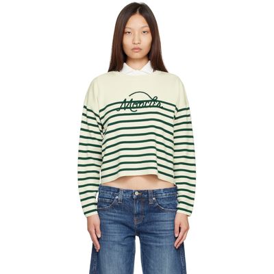 Moncler Moncler Off-White Striped Wool Sweater