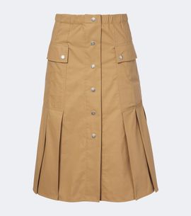 Moncler Moncler Pleated cotton-blend midi skirt