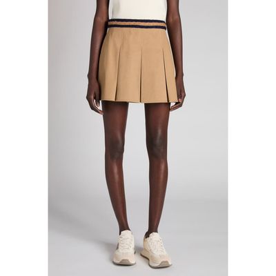 Moncler Moncler Pleated Cotton Stretch Gabardine Miniskirt