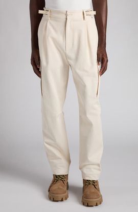 Moncler Moncler Pleated Cotton Stretch Twill Cargo Trousers