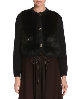 Moncler Moncler Puffer Back Mixed Media Cardigan