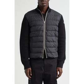 Moncler Moncler Quilted Down & Cotton Knit Cardigan
