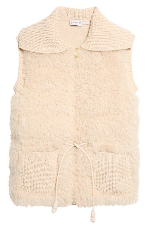Moncler Moncler Quilted Faux Fur & Virgin Wool & Cashmere Down Vest