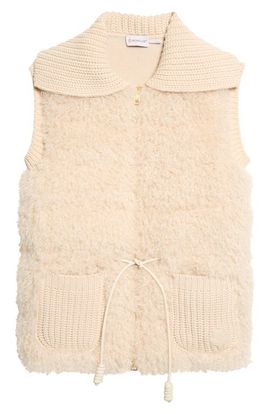 Moncler Moncler Quilted Faux Fur & Virgin Wool & Cashmere Down Vest
