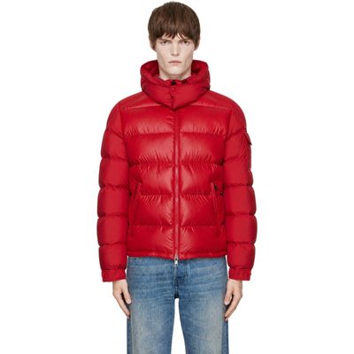 Moncler Moncler Red Maya Hooded Short Down Jacket