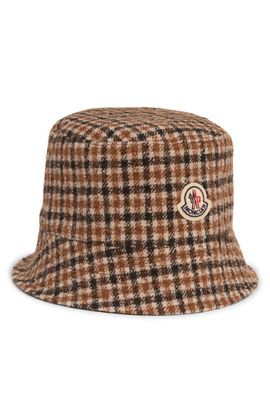 Moncler Moncler Reversible Check Logo Patch Bucket Hat