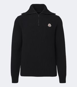 Moncler Moncler Ribbed-knit virgin wool half-zip sweater
