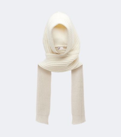 Moncler Moncler Ribbed-knit wool and cashmere hood