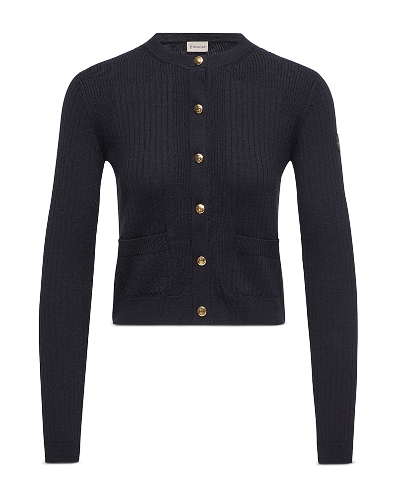 Moncler Moncler Ribbed Wool Blend Cardigan