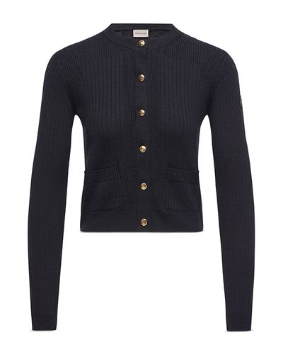 Moncler Moncler Ribbed Wool Blend Cardigan