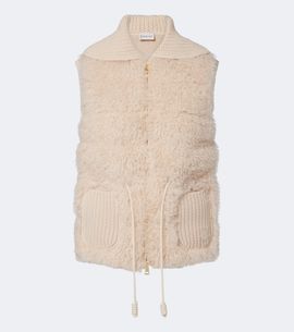 Moncler Moncler Shearling and cashmere down vest