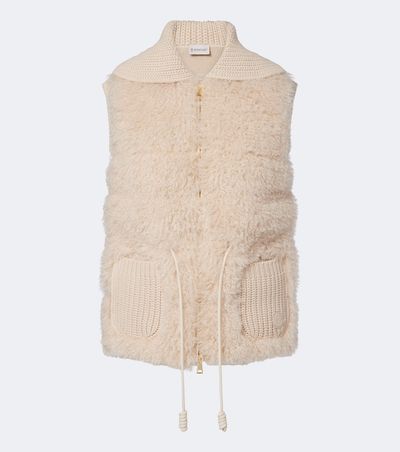 Moncler Moncler Shearling and cashmere down vest