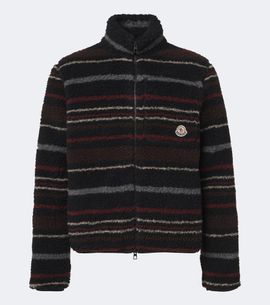 Moncler Moncler Striped wool-blend fleece zip-up cardigan