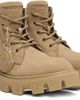 Moncler Moncler Tan Peak City Nubuck & Suede Lace-Up Boots - 4