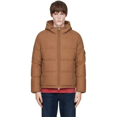 Moncler Moncler Tan Re-Icon Cotton Nylon Himalaya Down Jacket