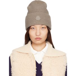 Moncler Moncler Taupe Wool & Cashmere Blend Beanie
