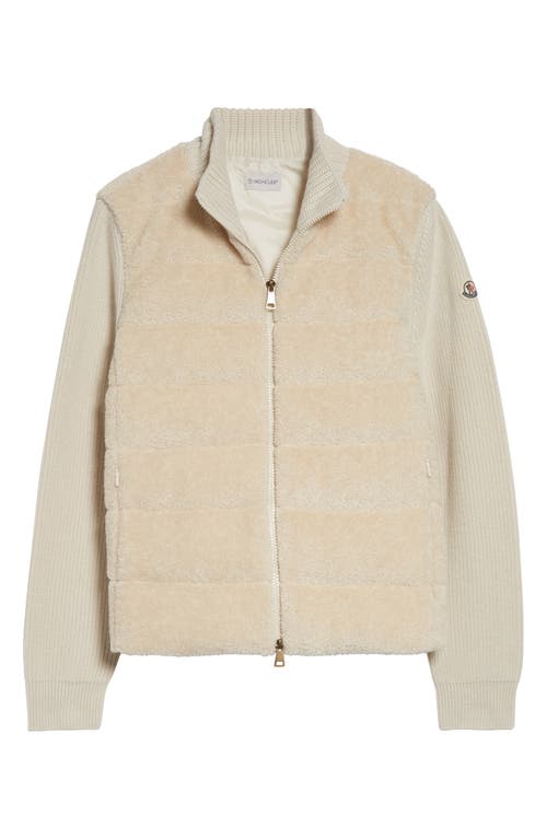 Moncler Moncler Teddy & Merino Wool Down Zip Cardigan