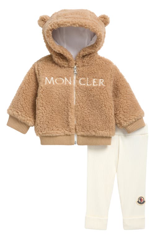 Moncler Moncler Teddy Hooded Fleece Jacket & Leggings Set