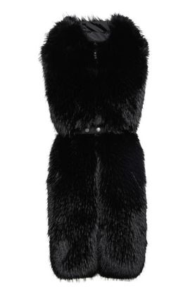 Moncler Moncler Textured Belted Faux Fur Bib