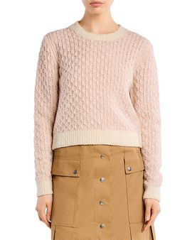 Moncler Moncler Textured Wool Blend Crewneck Sweater