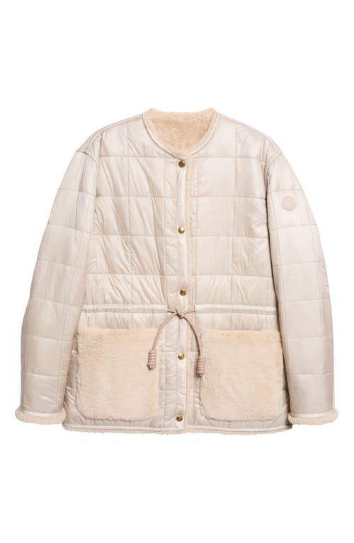 Moncler Moncler Tipule Box Quilted Down Jacket with Faux Fur Trim