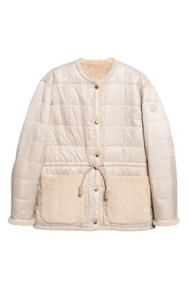 Moncler Moncler Tipule Box Quilted Down Jacket with Faux Fur Trim