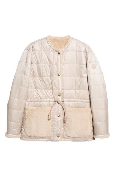 Moncler Moncler Tipule Box Quilted Down Jacket with Faux Fur Trim