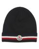 Moncler Moncler Tricolor Stripe Ribbed Wool Beanie - 1