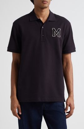 Moncler Moncler Varsity Monogram Cotton Piqué Polo