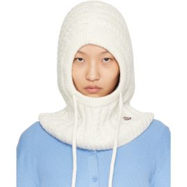 Moncler Moncler White Cable Knit Alpaca Blend Balaclava